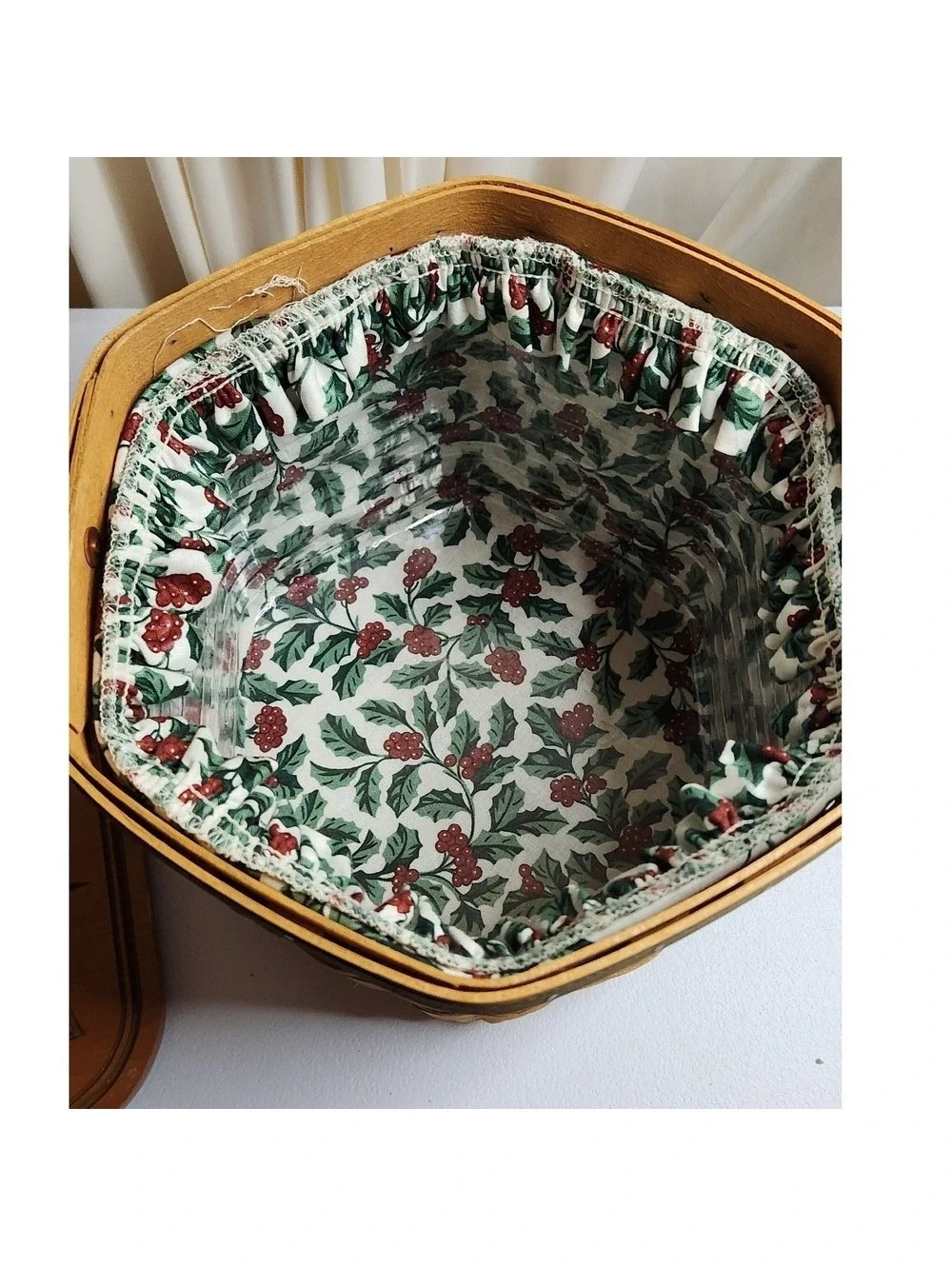 Longaberger 1997 Holiday Hostess Snowflake Basket Christmas Collection Lid Liner